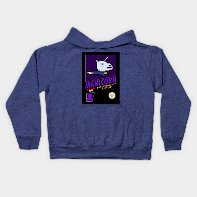 Manicorn 8-Bit Retro Game Box Kids Hoodie by WithoutYourHead